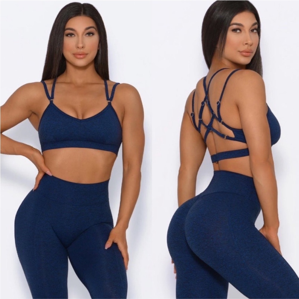 Bombshell Sportswear Diamond Back Sport Bra Blue Size XL